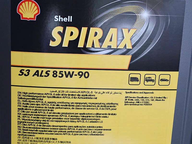 Dầu hộp số bán tổng hợp Shell Spirax S3 ALS 85W-90