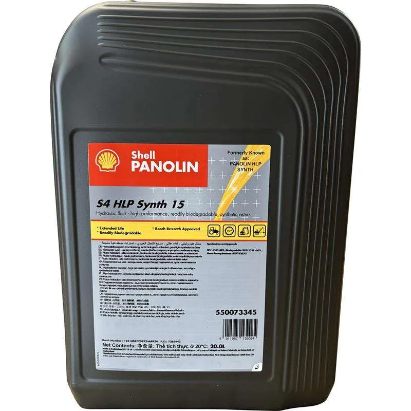 Shell Panolin S4 HLP Synth 15 – Dầu thủy lực phân hủy sinh học